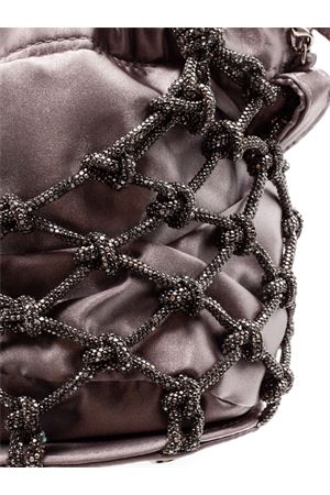 Borsa a secchiello in rete intrecciata argento PHO FIRENZE | 8023044DARKSILVER